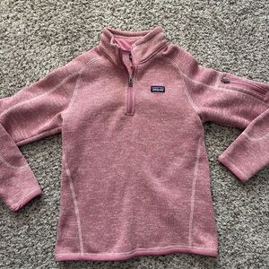 Patagonia Rose Pink Fleece Pullover large 12 girls better sweater